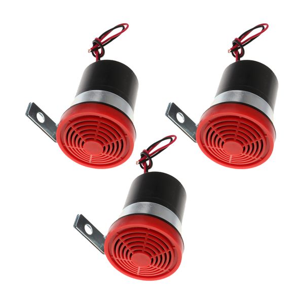 

3x dc 12v 24v auto warning siren backup alarms horns warning sound beep reverse siren slim invisible horn car accessories red