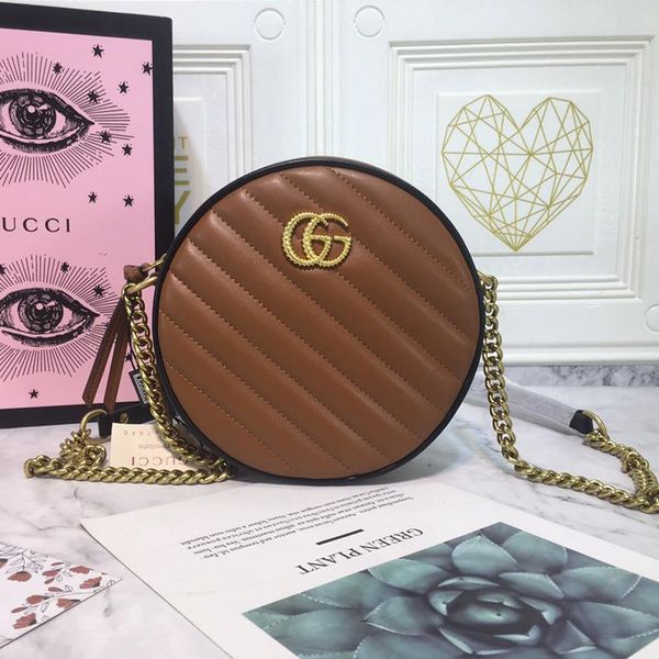 

2019a1 marmont mini round shoulder bag luxury designer bag genuine leather fashion women bags size 18.5x18.5x6.5cm model 550154, Blue;gray