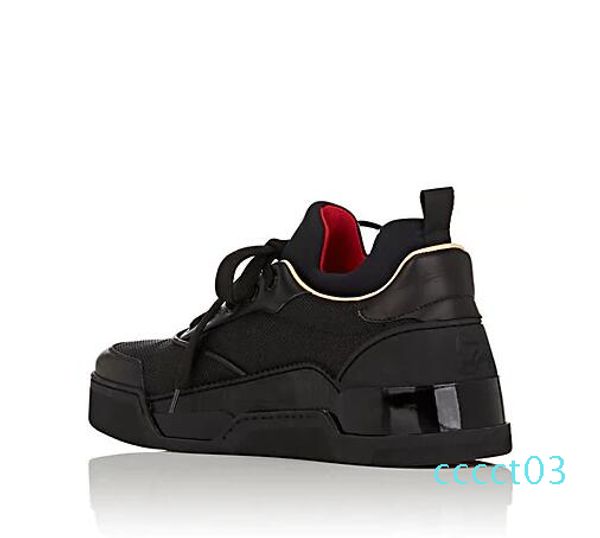 

2017 новый черный орельен flat кроссовки мужские кроссовки туфли с красной подошвой мужчины двойной цвет заклепки низкий высокое качество оп, Black
