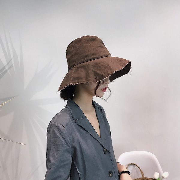 

super seabob] 2019 spring summer woman temperament new stylish khaki color flat foldable fisherman sun hat all match lm190, Blue;gray