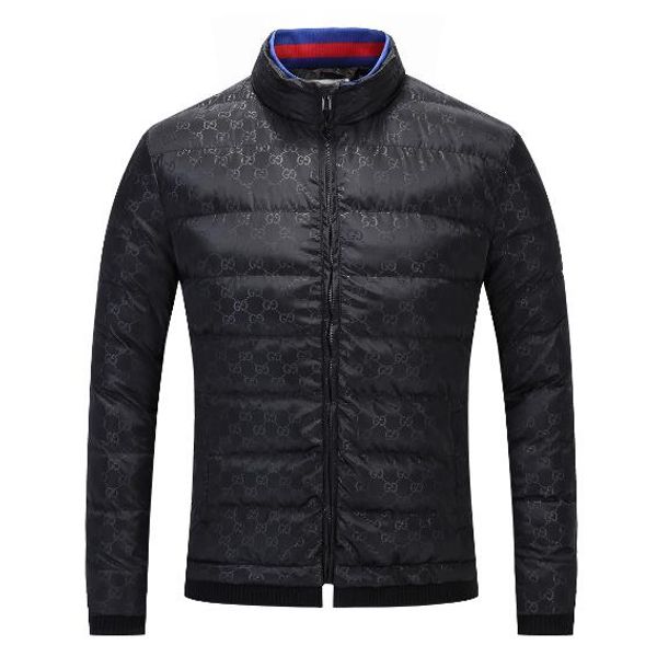 

2019 new luxury de igner ver ion autumn men clothing red green triped track uit letter print zipper men port men 039 down jacket, Black