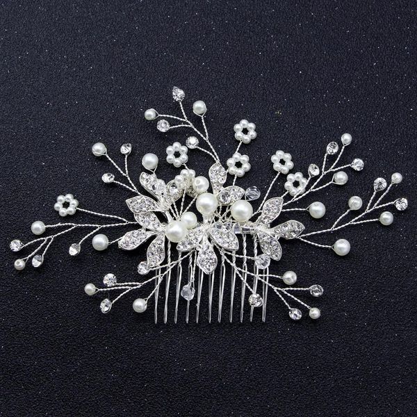 

le liin silver bride pearl расческа волос свадебные аксессуары для волос ручной кристалл барретт, Golden;white