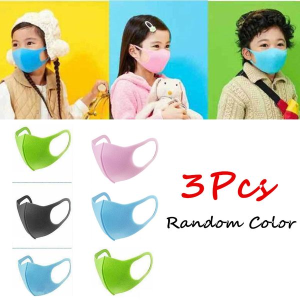 

3pcs pm2.5 kid respirator anti-haze mask breathable washable pu sponge dustproof random color