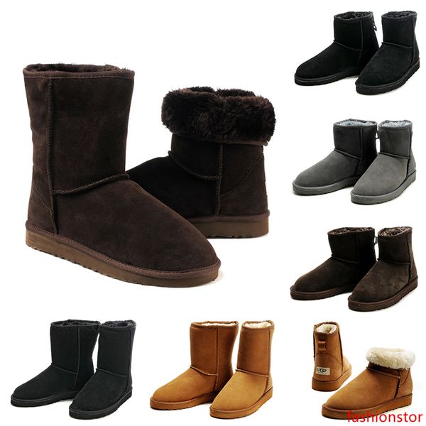 

2020 new luxury designer mens boots ankle knee winter snow booties classic mini short half men australian boots 41-45 sale