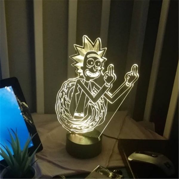 

rick 3d night light rick and morty led lamp home decoration lampara cartoon kids gifts home decor lighting creative led lamps