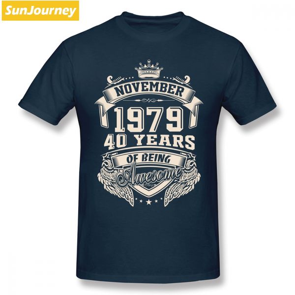 

born in november 1979 40 years of being awesome men t shirt dropshipping funny big size custom short sleeve brand-clothing, White;black