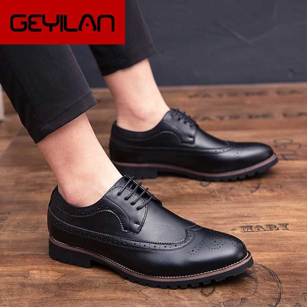 

fashion breatable men casual shoes outdoor lace up leather shoes for men comfortable light man flats wedding casual shoe, Black
