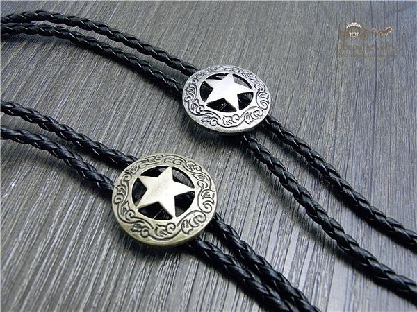 

western cowboy star bolo tie rodeo dance necktie bola tie, Blue;white