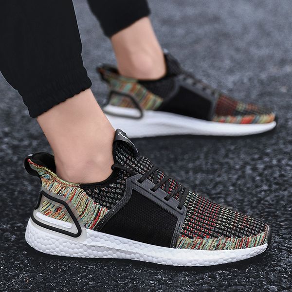 

2019 fashion kanye designer west casual sneakers men flying mesh breathable basket 39 s shoes tenis masculino chaussure homme, Black