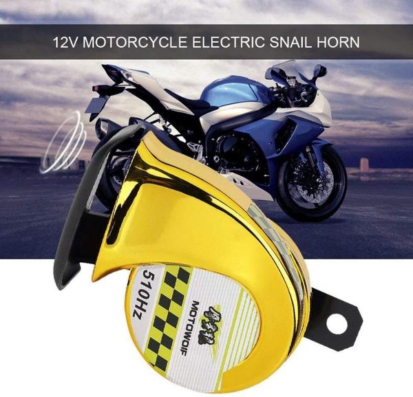 

12v 510hz 110db universal loud electric snail horn for motorcycle car loudspeaker(gold