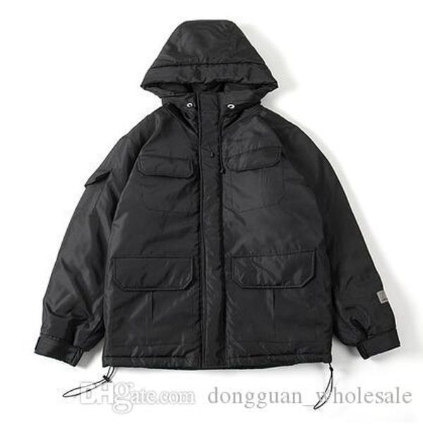 

2019 winter forgiveness logo embroidery women men pure colour cotton padded jacket hiphop streetwear men hooded jacket coat, Black;brown