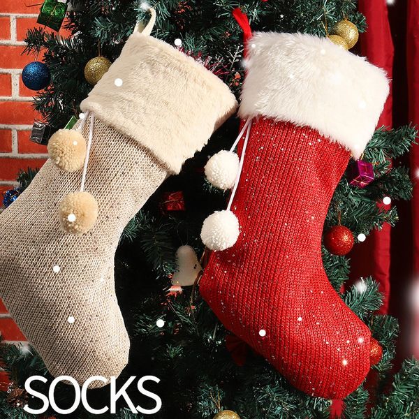

non-woved christmas stockings hanging christmas tree decoration ornaments new year candy bag gifts socks stocking xmas ornament
