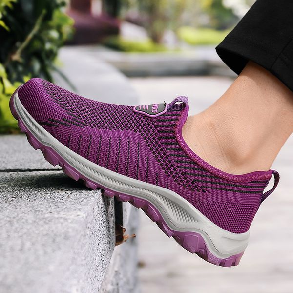 

men women hiking shoes slip-on summer outdoor mountain trainers breathable mesh climbing sneakers hill hiking