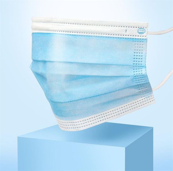 

dhl ship masks blue dust proof breathable mouth and nosethree layers of melt blown cloth supplies mask xecu