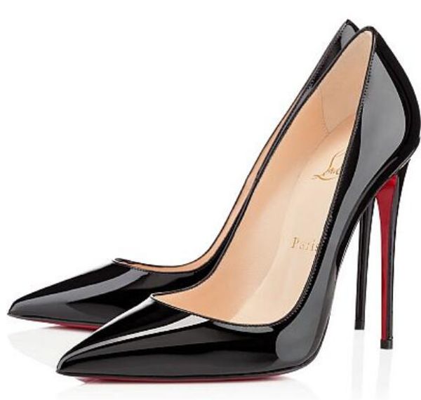 

Chri tian red bottom louboutin cl women hoe red bottom high heel 10cm 12cm nude black white leather pointed toe pump dre hoe m1