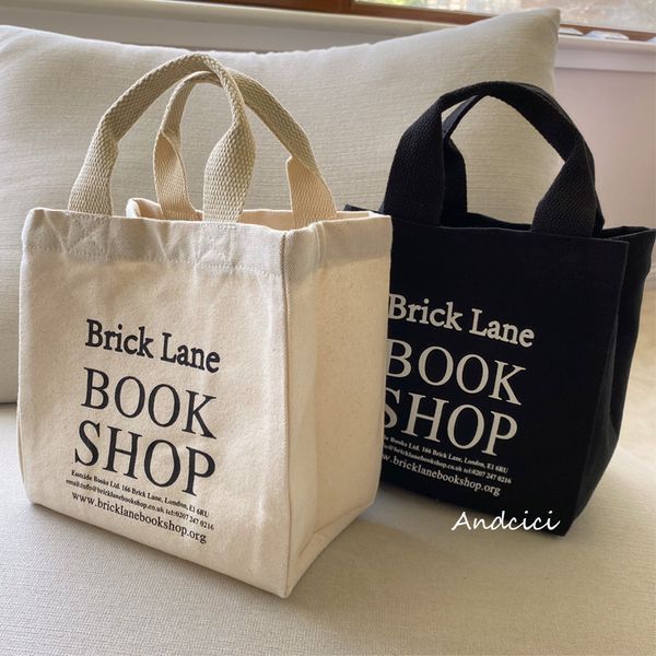 

letters casual canvas bag handbag women small lunch box bag female harejuku street fashion shopping