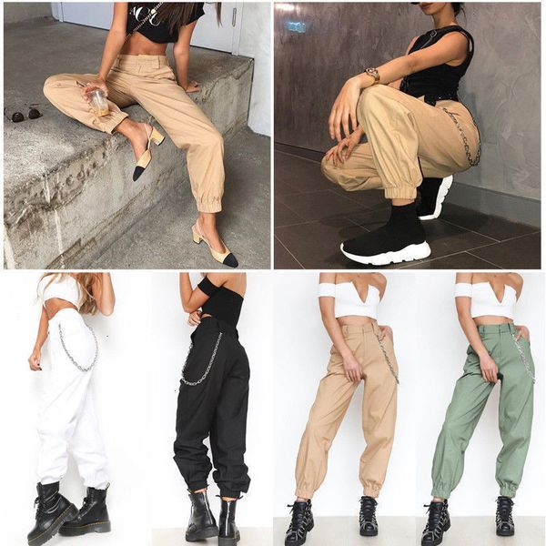 

designer sweatpants women designer pants khaki harajuku pencil pants cargo casual hip hop dance pants combat hiking regular streetwear, Black;white