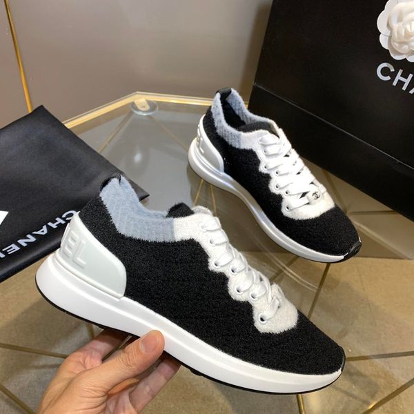 

luxury shoes 2019 women sneakers breathable fiber elastic multi-color fashion women sport casual shoes black