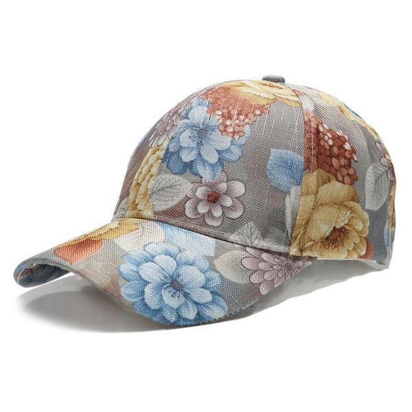 berretto da baseball new Women Flora Print Fascia sportiva Classic Sun Sports Visor Hat Cap Cappello regolabile 2019 dropship