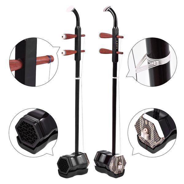 

solidwood chinese erhu 2-string violin fiddle stringed musical instrument red