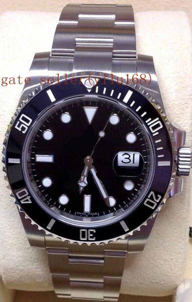 

men's luxury ceramic bezel men's asia 2813 movement automatic bussiness wristwatch sport watches 116610, Slivery;black