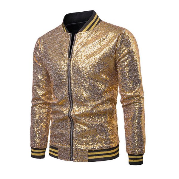 

2018 spring autumn men's coat sequined slim fit zipper jackets fashion casual outwear streetwear for man jacket plus size, Black;brown