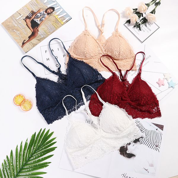 

women underwears plus size bras lace wireless bra for lingerie lace bralette push up bra y line straps bras large size, Red;black