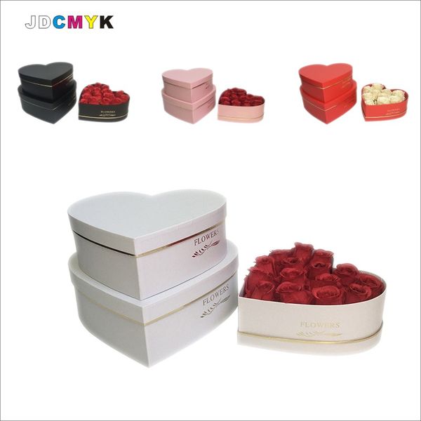 

2019 heart-shaped gift box florist packing flower foil gold wedding party decoration favors gift floral box buy 2set 10%off