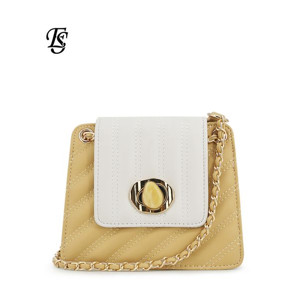 

eshunfa 2020 новый стиль маленькая и квадратная сумка летняя модная сумка через плечо для девочек желтый и белый цвет messenger