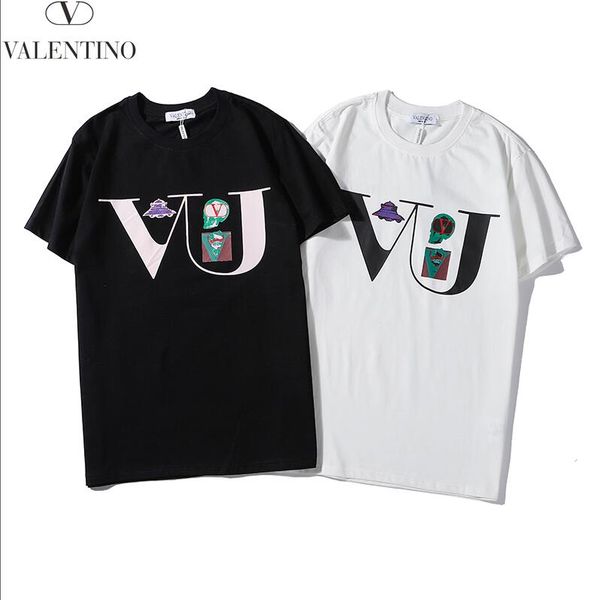 

2020 men's designers shirt summer women's men's men's short sleeve shirt brand clothing letter print round neck-013, White