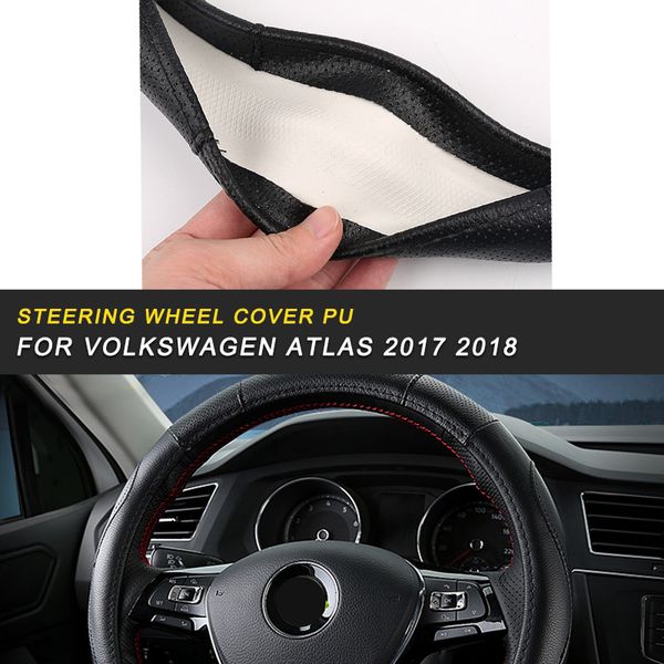 

car-styling universal steering wheel cover leather interior accessories