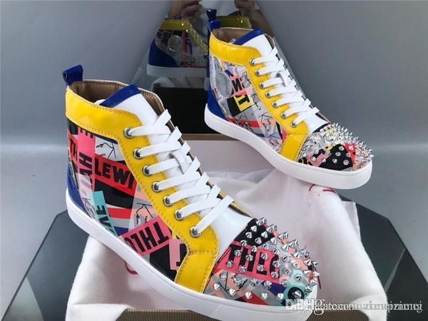 

christiloubou cl bip bip rose floral velvet high red soled shoes red bottom shoes sneakers sneakers shoes with original box, Blue;gray