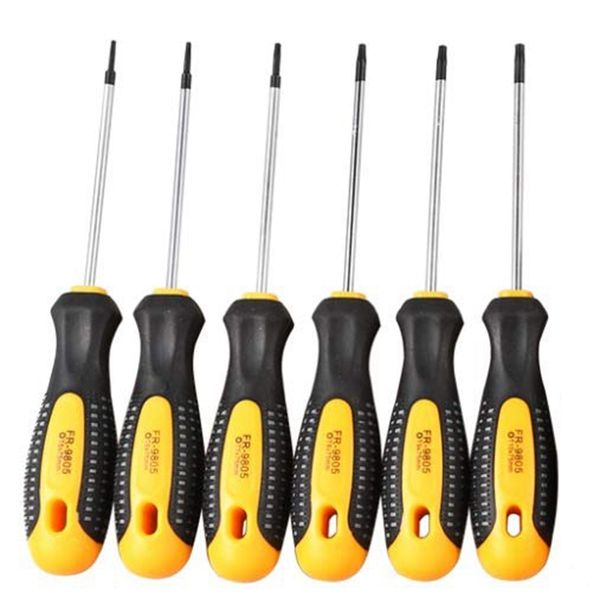 

1set cr-v torx screwdriver set with hole magnetic t5-t10 screw driver set kit for telephone repair hand tool promotion