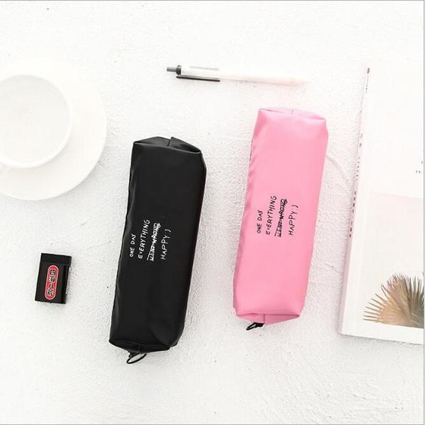 

pencil bag kawaii stationery office supply new student lovers pu leather large capacity shool supplies cosmetic bag