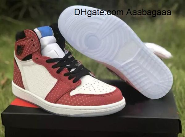 

1 og chicago crystal spider-man 3m reflect basketball shoes men women 1s gym red blue white sports sneakers with box
