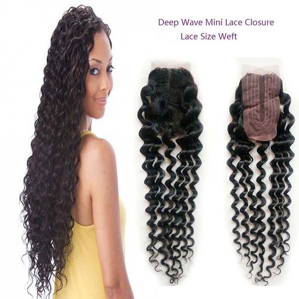Brazilian Mini 5 2 8 Lace Closure Hair Closure Deep Wave Frontal