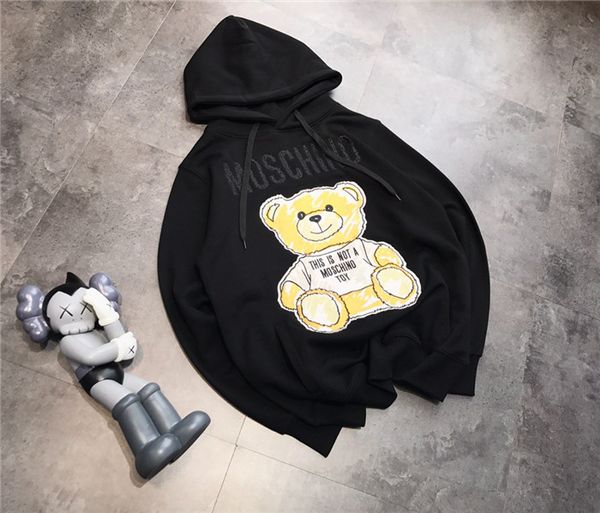 

19fw new luxurious brand moschinos letters embroidery 3d bear sweater hoodie men women fashion casual streetwear sweatshirts outdoor shirts, Gray;blue