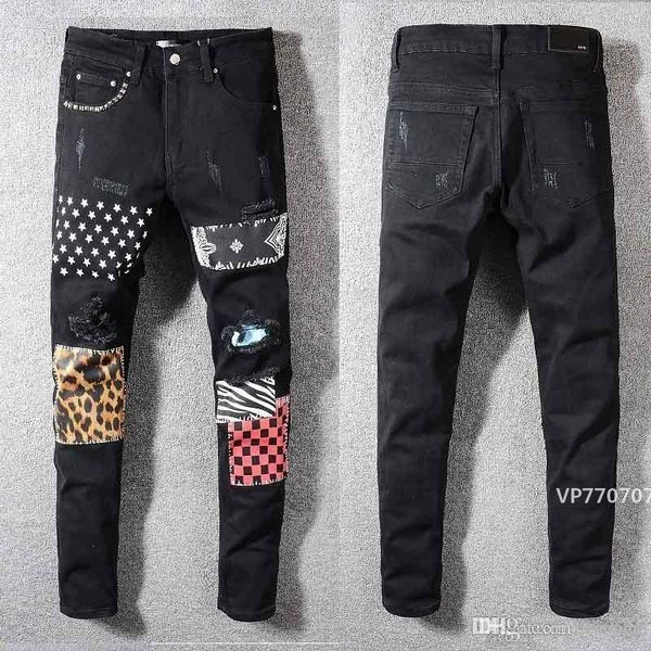

mens distressed ripped biker jeans slim fit motorcycle biker denim for men fashion balma designer hip hop mens jeans good quality bem18, Blue