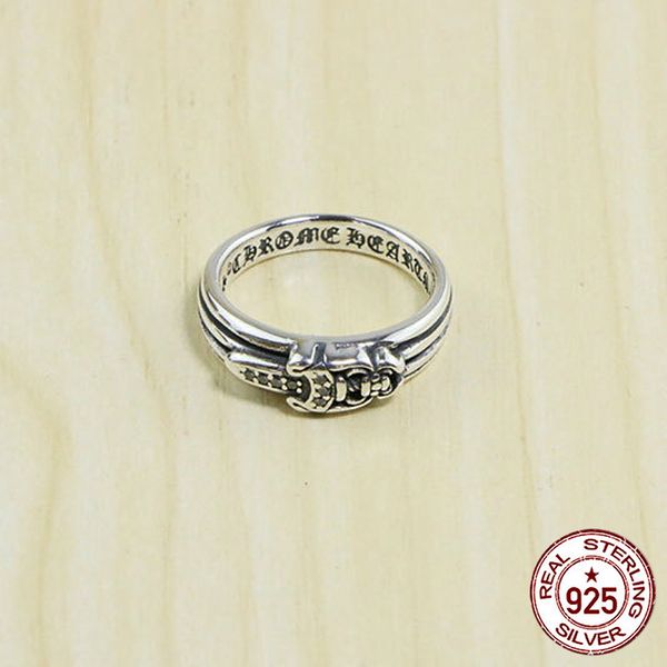 

100% sterling silver men's ring personality fashion classic retro punk jewelry holy sword shape to send a gift of love 2018 new