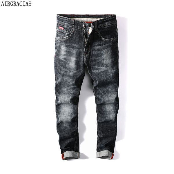 

airgracias classic denim mens jean elasticity jeans for men casual long pants trousers biker jeans brand clothing, Blue