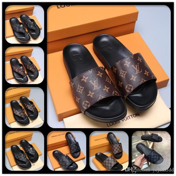 

men women sandals with correct flower box dust bag designers shoes snake print luxuries slide summer fashion wide flat sandals slipper, Black