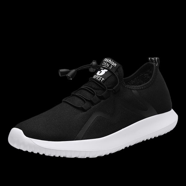 

fast delivery shoes men flat mesh men casual shoes breathable lightweight comfortable sneakers sport big size footwear, Black