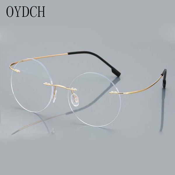 

oydch anti-blue light presbyopic glasses round rimless diopter glasses for men and women +1.5 +2.0 +2.5, White;black