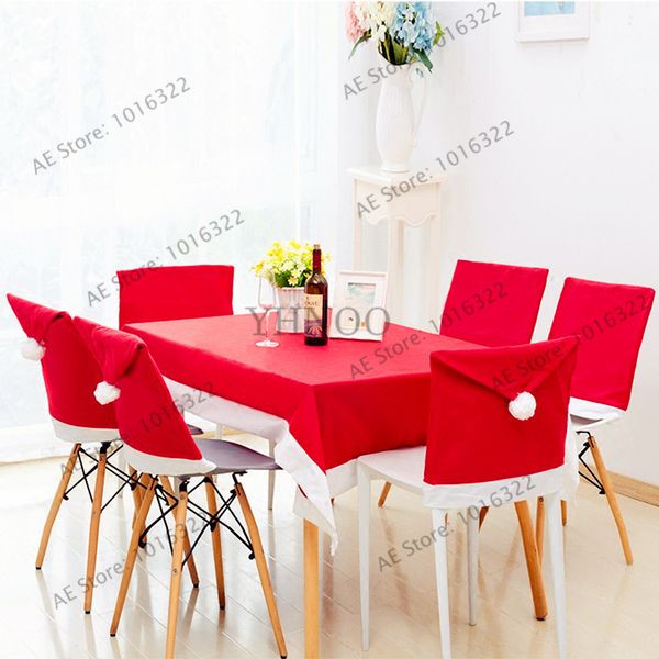 

2pcs red santa hat chair covers,christmas decorations party dinner chair xmas cap sets new christmas seat covers