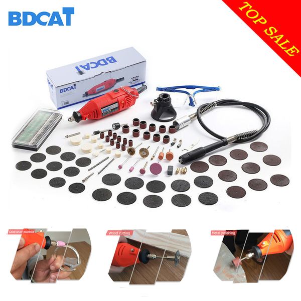 

bdcat 110v/220v 180w electric dremel mini drill polishing machine rotary tool with 140pcs power tools accessories for home diy