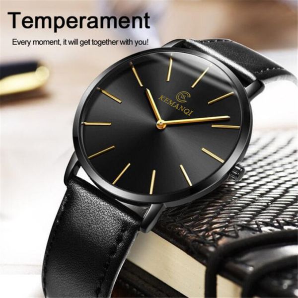 

reloj hombre 2019 new men's fashion watch leather quartz clock men's watch erkek kol saati, Slivery;brown