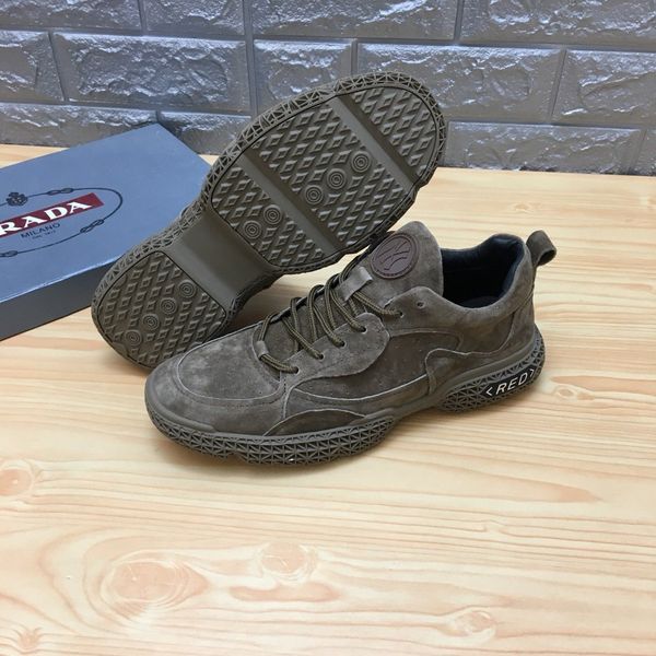 

new style high-end luxury men's casual sports basketball shoes fashion design brand platform lace-up men's shoes frosted leather u, Black