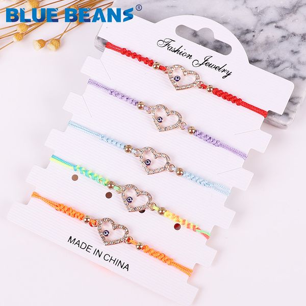 

rope bracelet lucky eye bracelets for women bracelet heart couple friendship men red boho jewelry bohemian punk pulsera 2019, Black