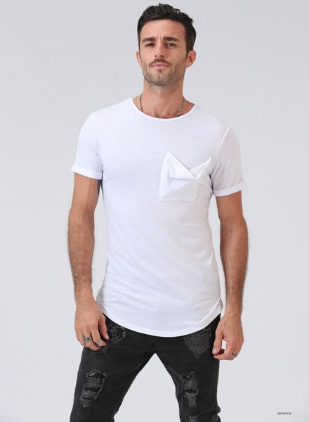 

mens designer t shirt men's wear big pocket personality men's wear ue0a61g, White;black