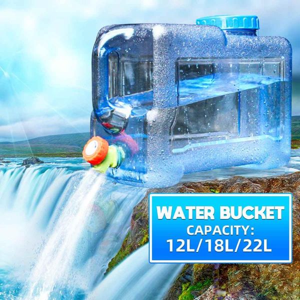 

12/18/22l water bucket grade pc water tank outdoor hiking camping accessories reusable container with faucet for car